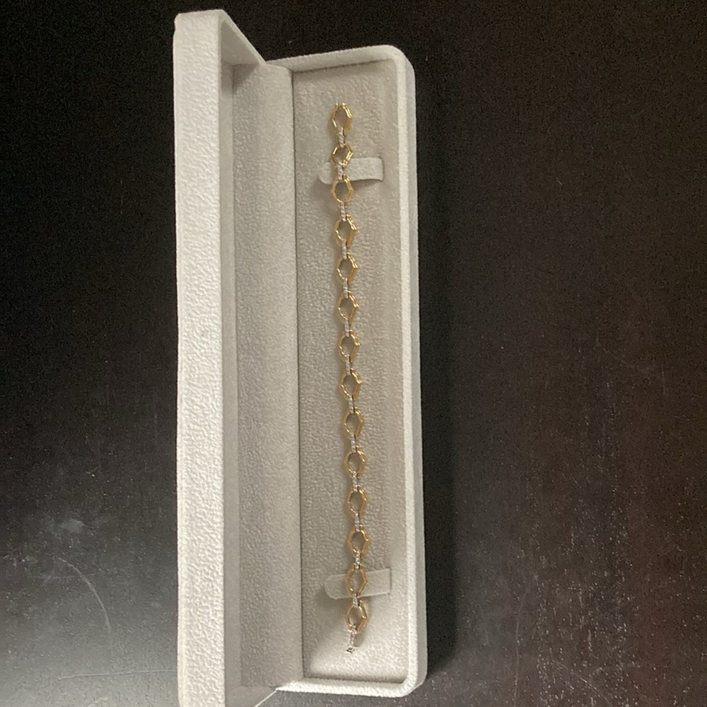 Monique Lluillier diamond and yellow and white gold bracelet
